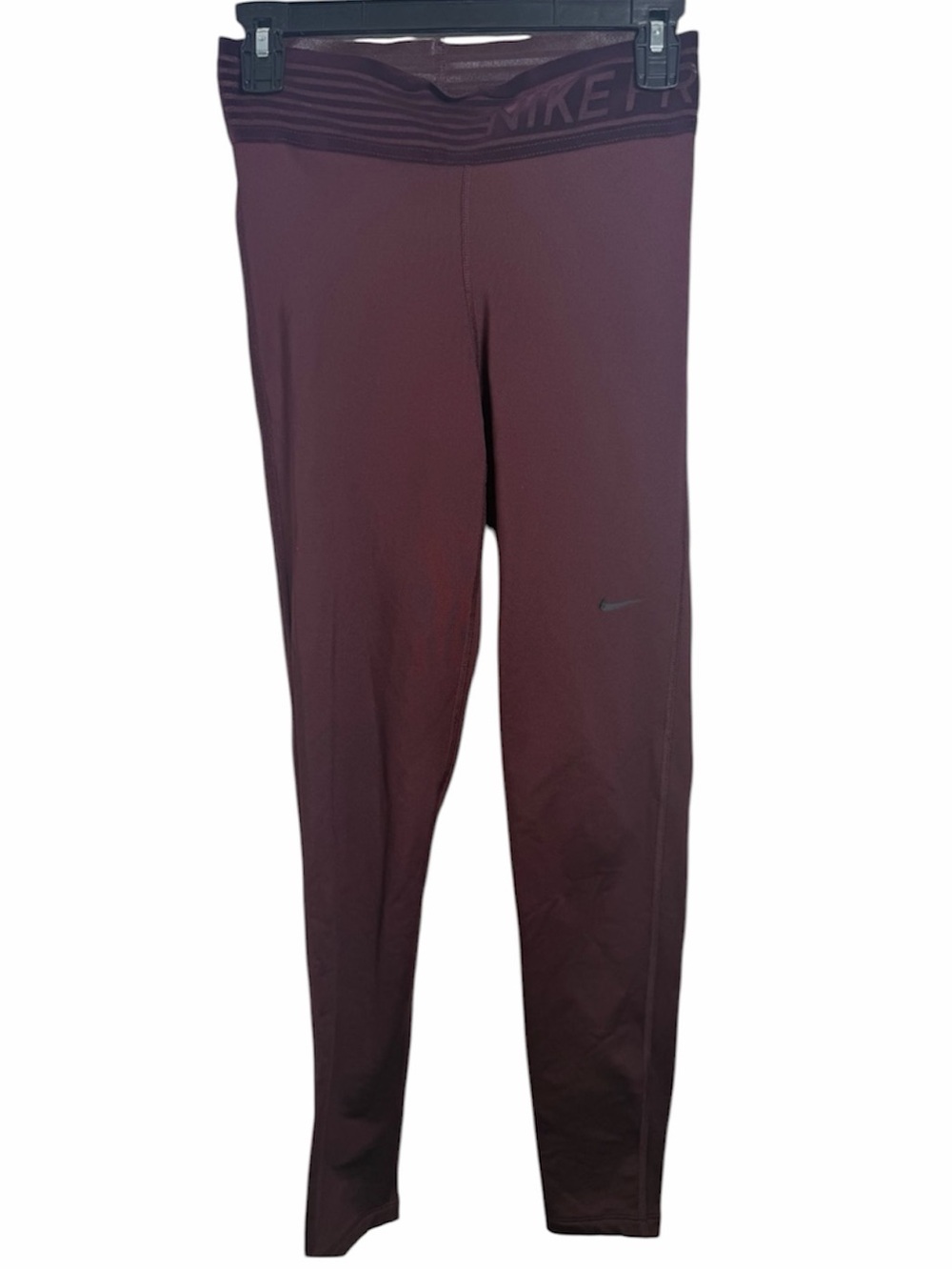 Nike Maroon High-Waist Performance Leggings Velvet Waist Size S
